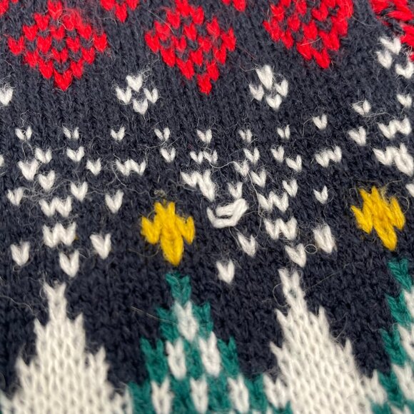 Alcott Christmas Sweater Men Sz XL Striped Snowman Trees Merry Xmas Acrylic Wool - Picture 11 of 14